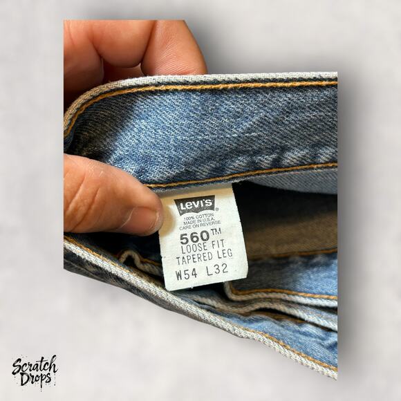 Levi's Men's 560 Loose Fit Tapered Leg Jeans W54 L32 Classic Comfortable Denim - Picture 3 of 5